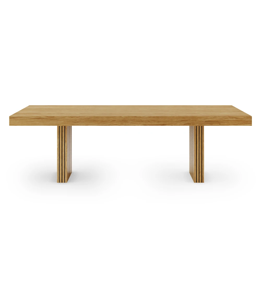 Natural oak Dining Table, legs with friezes.