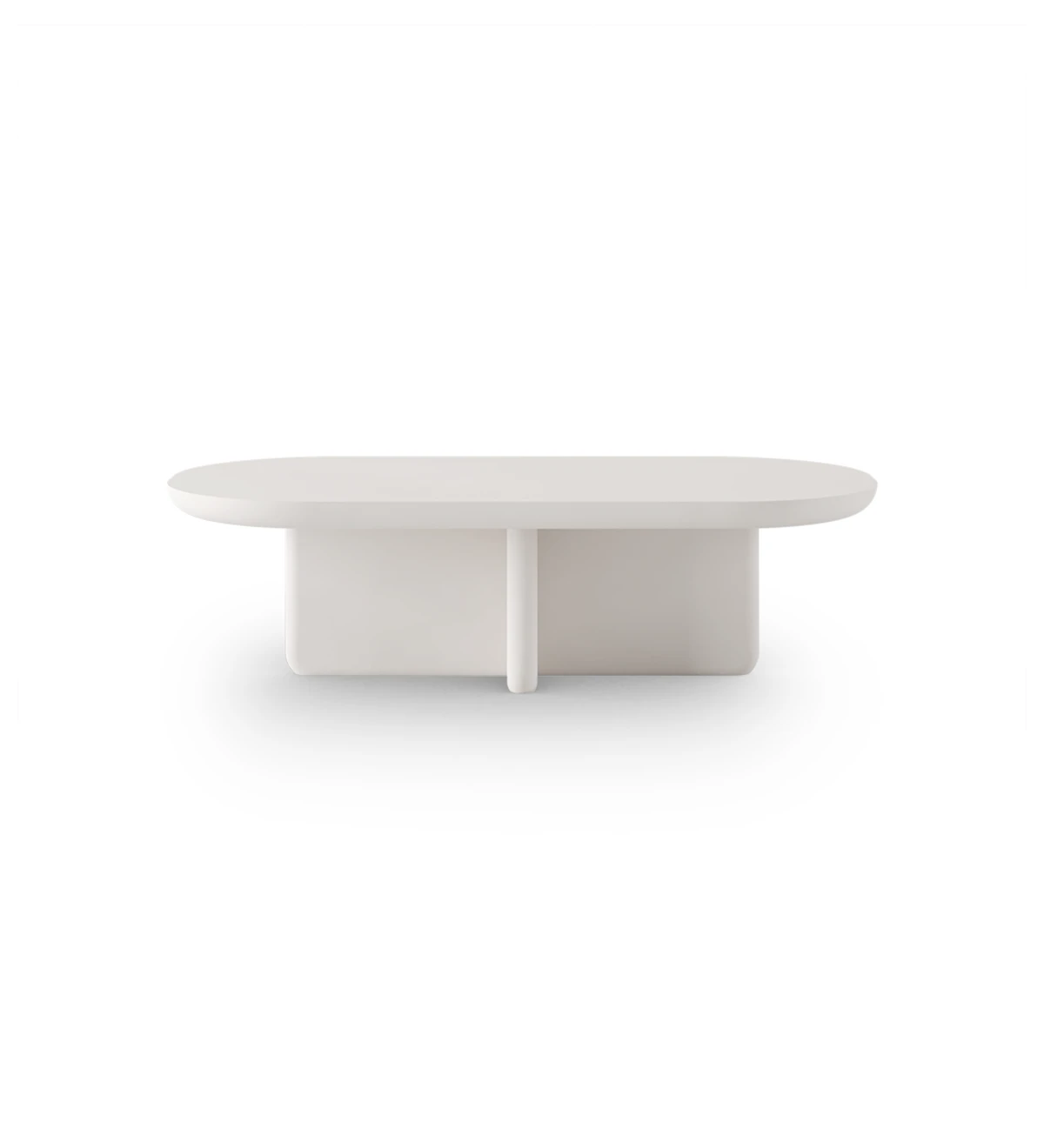 Rectangular center table in pearl lacquer.