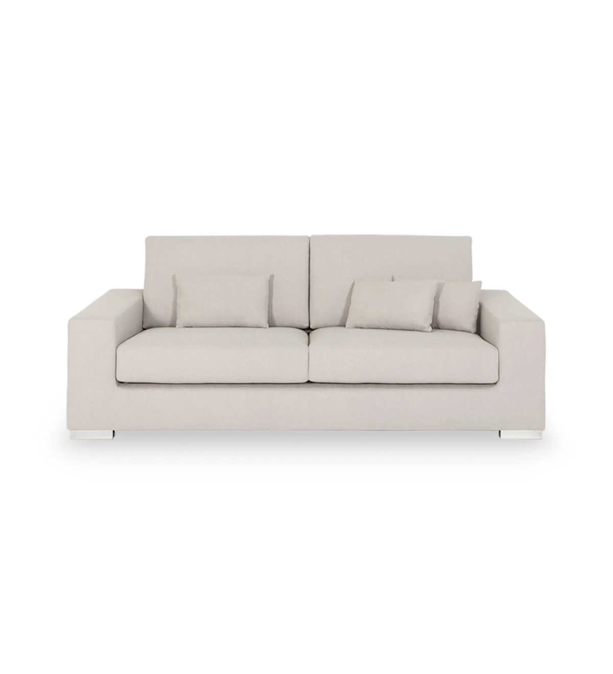 Geneve 3-seater sofa upholstered in pearl fabric, 224 cm.