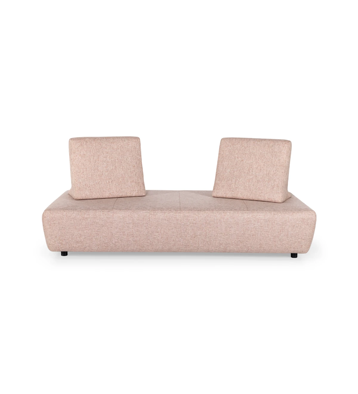 Sofá cama Florença tapizado en tela rosa, cojines respaldo desenfundables, 200 cm.