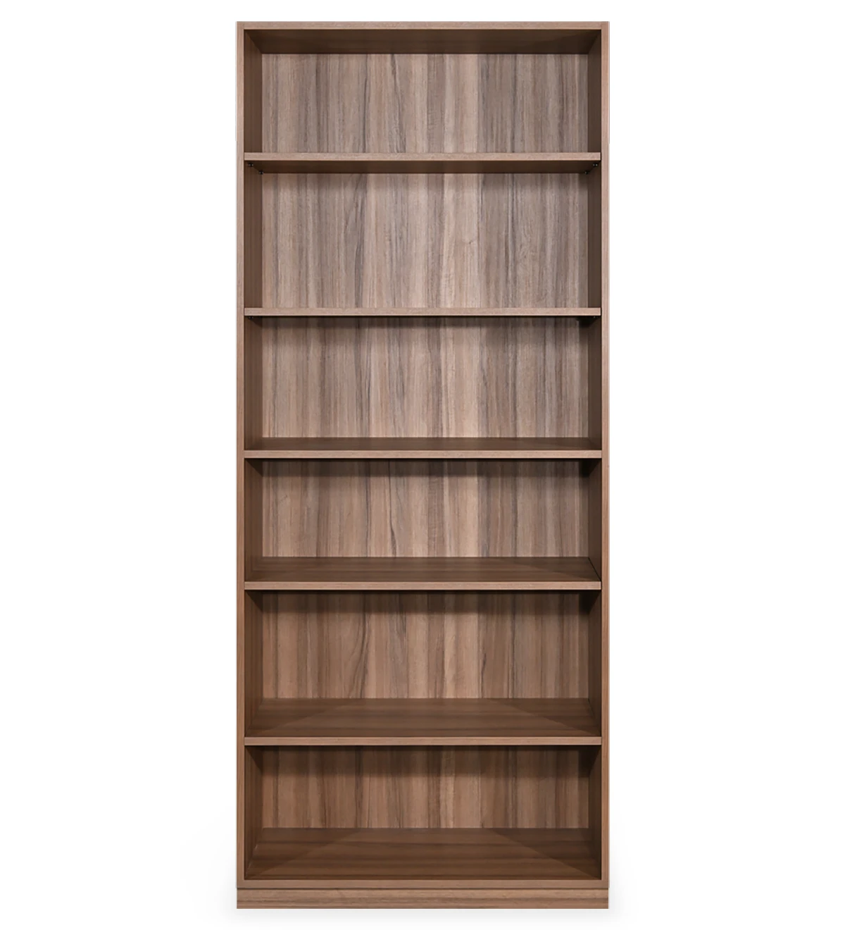 Tall bookcase in walnut, with removable shelves.