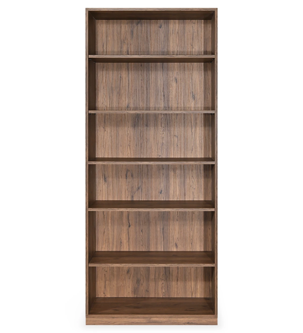 Tall bookcase cabinet in aged oak, with removable shelves.