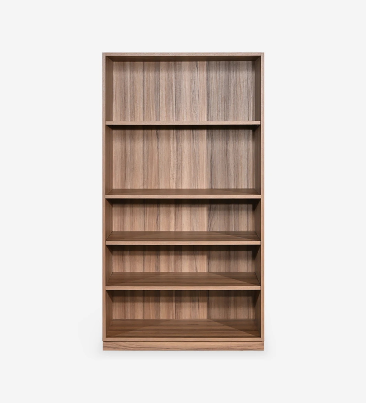 Low bookcase in walnut, with removable shelves.