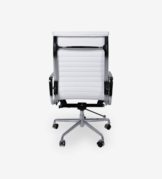 Swivel, upholstered in white eco-leather