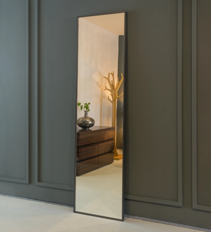 High mirror with black lacquered frame