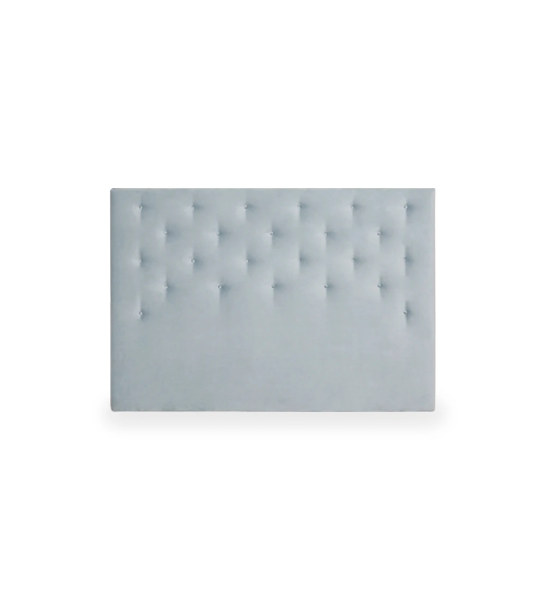 Headboard upholstered in fabric.