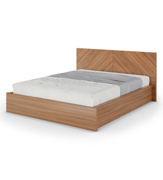 Cama doble Oslo en nogal.