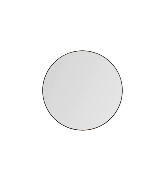 Oslo round mirror with dark brown lacquered structure, Ø 45 to 90 cm.