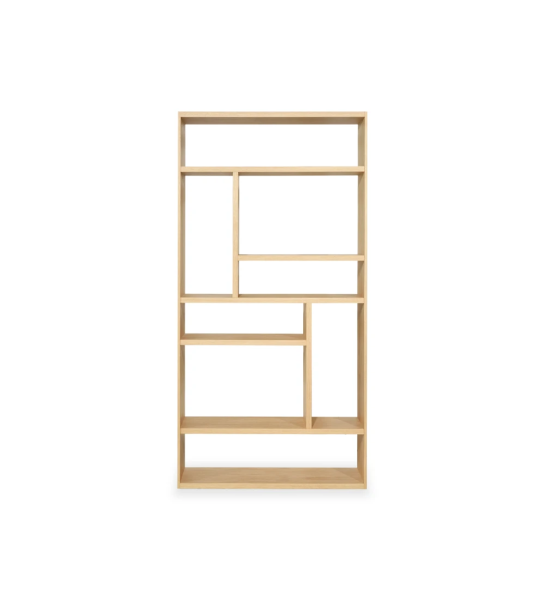 Oporto bookshelf in natural oak, 90 x 180 cm.