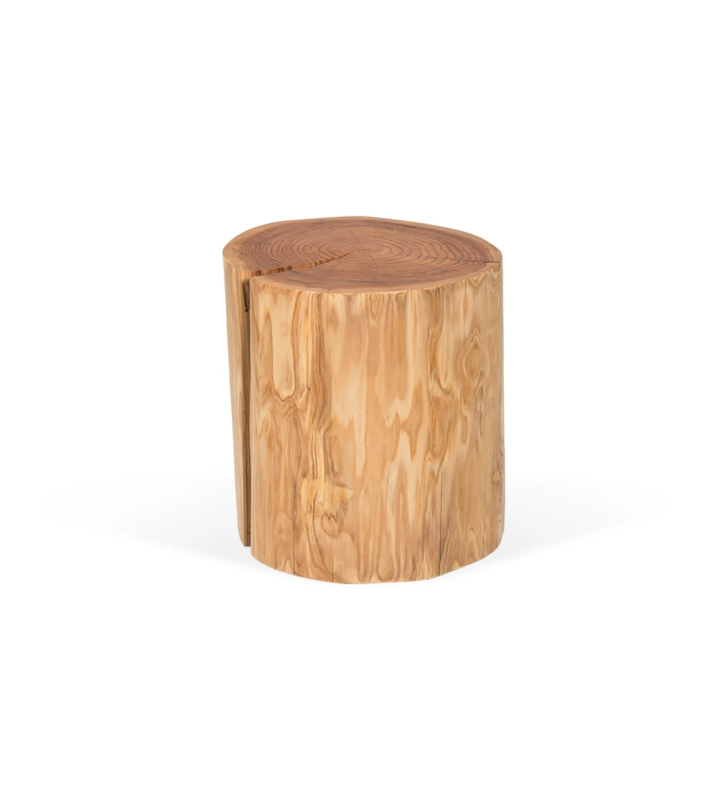 Mesa de centro tronco alta en madera natural de cryptomeria