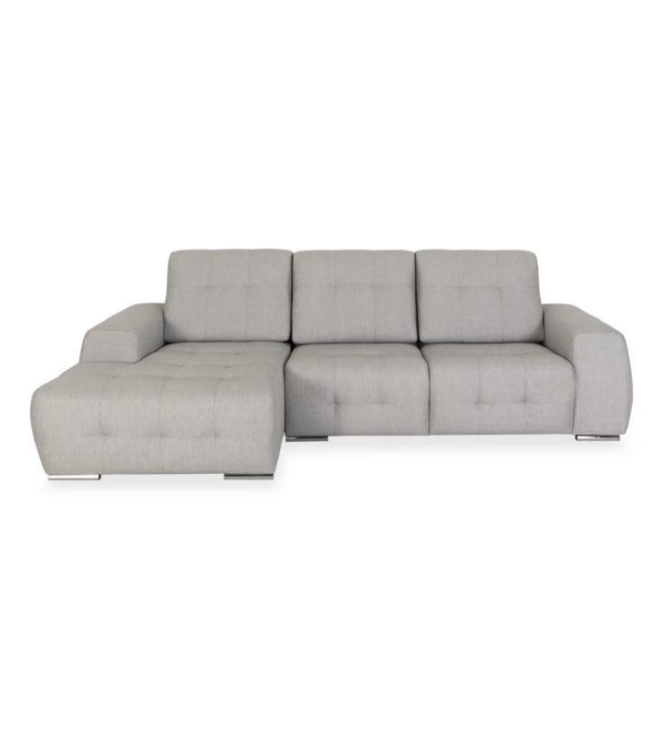 2 seater with chaise longue, upholstered in fabric.