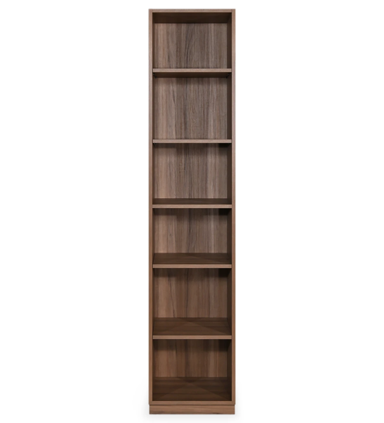 Tall bookcase in walnut, with removable shelves.