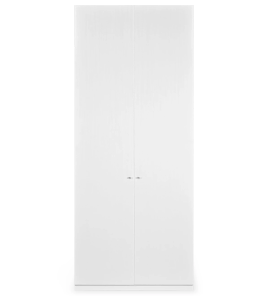 Librería alta de roble blanco, con 2 puertas y estantes extraíbles.