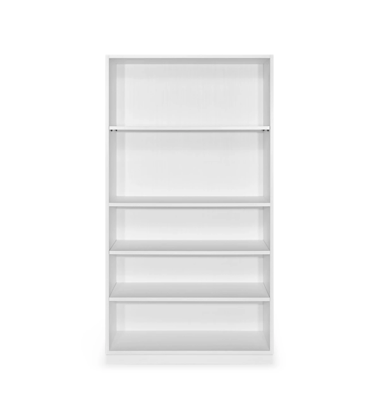 Librería baja en roble blanco, con estantes extraíbles.