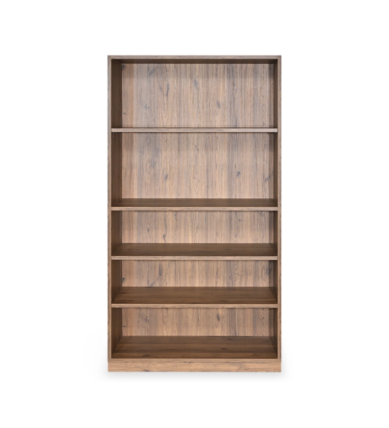 Low bookcase in aged oak, with removable shelves.
