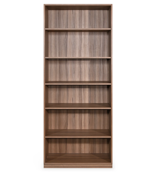 Tall bookcase in walnut, with removable shelves.