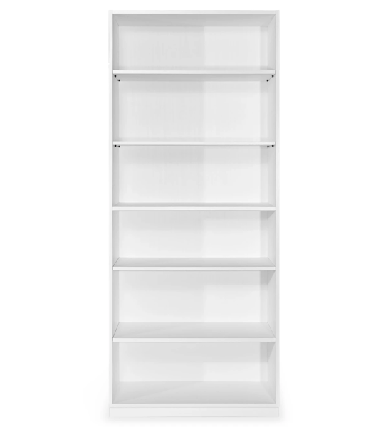 Tall bookcase cabinet in white oak, with removable shelves.