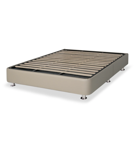 Eco-Leather upholstered double sommier, with lifting bed for storage.