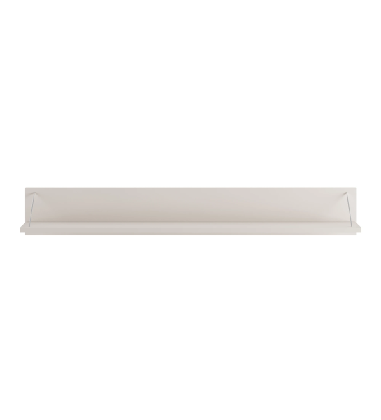 Shelf in pearl lacquered and metal detail.