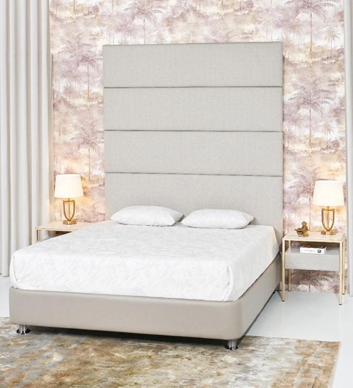 Eco-Leather upholstered double sommier, with lifting bed for storage.