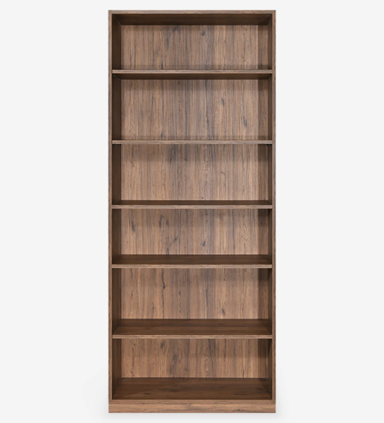 Tall bookcase cabinet in aged oak, with removable shelves.